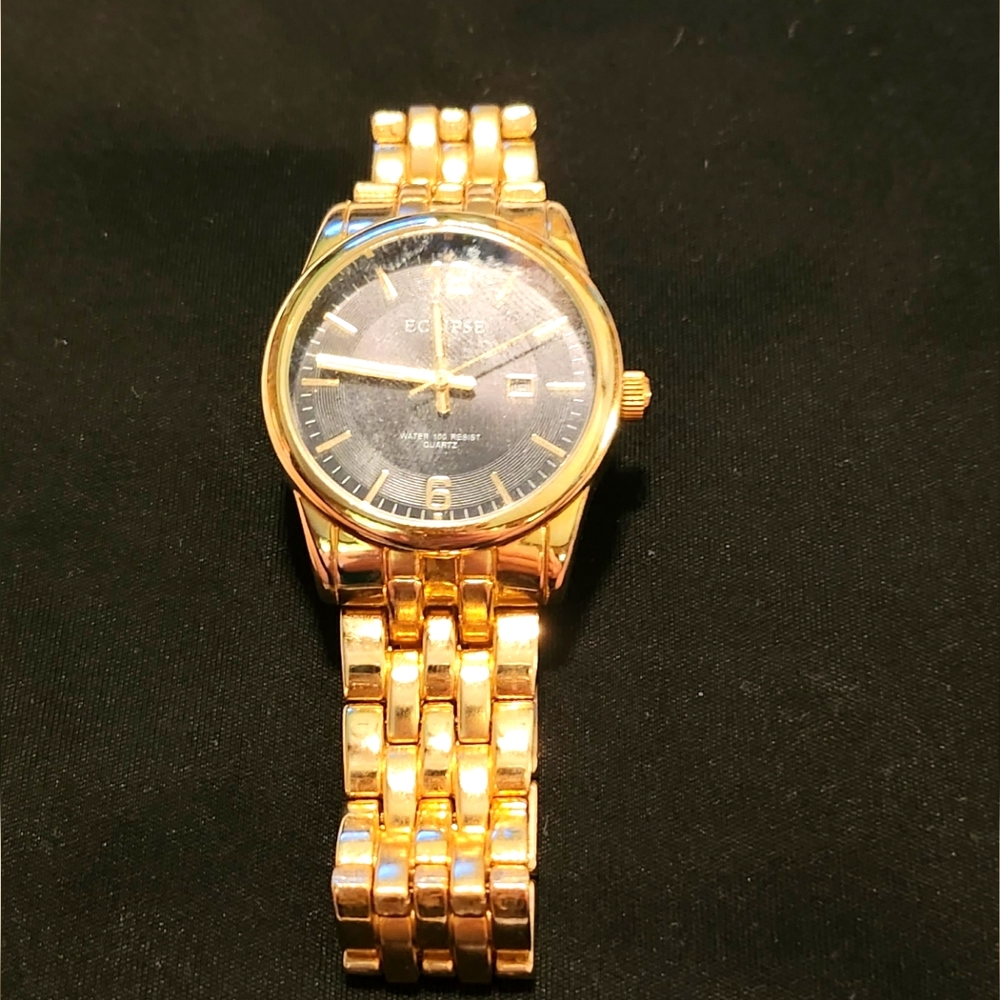 Eclipse Quartz Women's /Men's 100m Water Resistant Calendar Watch